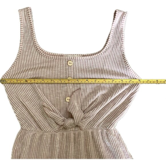 Caution to the Wind Anthropologie Striped Tank Shorts  Dress Pink White Sz M - Picture 8 of 9